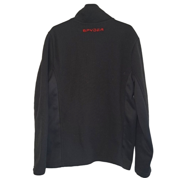 Spyder Black Softshell Textured Full Zip Mock Neck Jacket Size 7/8 - Picture 4 of 6